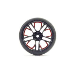 Fastrax - Drift D3 Tyre with 3mm 10-Spoke Wheel - Graphite/Red (4)