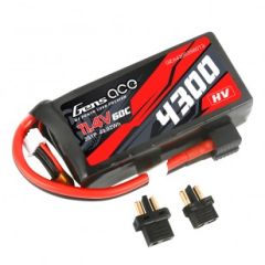 Gens ace 4300mAh 11.4V 60C 3S HV Lipo accu met Dean & XT60 stekker