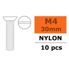 Verzonken schroef met zaaggleuf, M4X30, Nylon (5st)