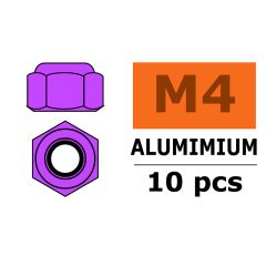 Zelfborgende zeskantmoer M4 "Paars", Aluminium (10st)