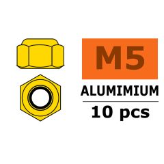 Zelfborgende zeskantmoer M5 "Goud", Aluminium (10st)