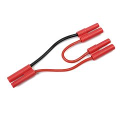 Y-kabel serieel 4mm goudstekker, silicone kabel 14AWG (1st)