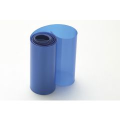 Krimpkous 91mm, Blauw transparant (1m)