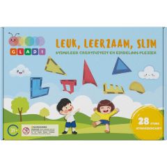 Gladi Magnetisch Speelgoed - Uitbreidingsset - Magnetic Tiles - 28 stuks
