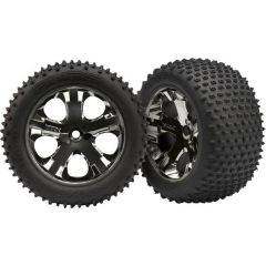 Tires & wheels, assembled, glued (2.8") (all-star black chrome wheels, alias tires, foam inserts) (rear) (2)