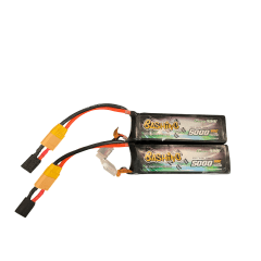 2x Tweedehands GensAce Bashing Car Lipo 60c 14,8 volt 5000mah met XT90 Stekker