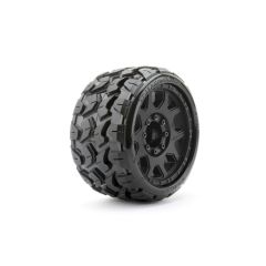 JetKo Extreme Tyre Low Profile Tomahawk Belted band op 3.8'' zwarte velg voor Traxxas Maxx