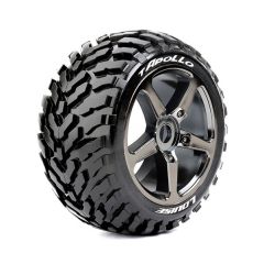 Louise T-APOLLO Truggy Banden Set - Soft - Velgen Zwart/Chroom - Hex 17mm