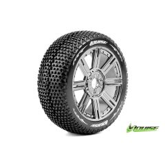 Louise B-TURBO Soft banden op black chrome spaakvelgen voor 1/8 buggy