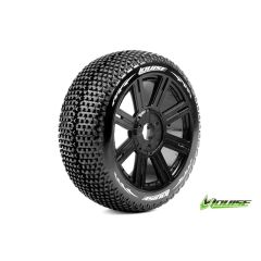 Louise B-TURBO Super Soft banden op zwarte spaakvelgen voor 1/8 buggy