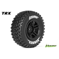 Louise SC-HUMMER shortcourse Soft banden op zwarte velgen - TRX Slash (voor)