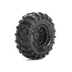 Louise CR Rowdy 1/18 & 1/24 Scale 1.0 Crawler Tire Super Soft / Black Rim - Hex 7mm