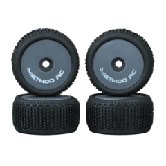 Method Nitragrip 1/28 Truck Tyres F/R 7mm Hex - Grijs 