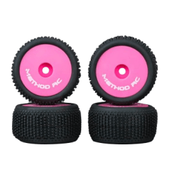 Method Nitragrip 1/28 Truck Tyres F/R 7mm Hex - Roze (MTD0505P)