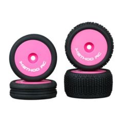 Method RC NitraGrip 1/28 Buggy Tires F/R 7mm Hex - Roze (4)