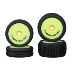 Method RC NitraGrip 1/28 Buggy Tires F/R 7mm Hex - Geel (4)