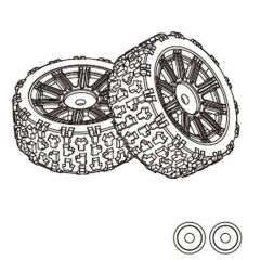 MJX Hyper GO -  Tyres TPR (2 Pcs) (MX-1415B3)