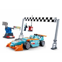 Sluban Racing Car with straight bouwstenen set