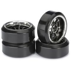 Absima drift banden op 9-Spaaks velgen Type C - Zwart/Chrome