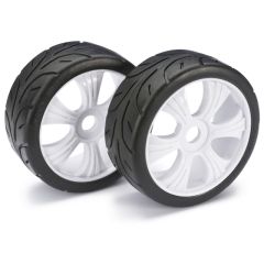 Absima onroad banden op 6 spaaks velgen voor 1/8 buggy - Wit