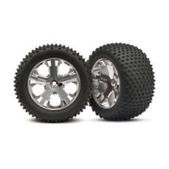 Tires & wheels, assembled, glued (2.8") (all-star chrome wheels, alias tires, foam inserts) (electric rear) (2)