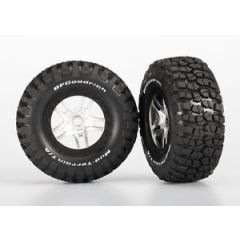 Tires & wheels, assembled, glued (SCT Split-Spoke, satin, black beadlock wheel, BFGoodrich Mud-Terrain T/A KM2 tire, foam inserts) (2) (front/rear)