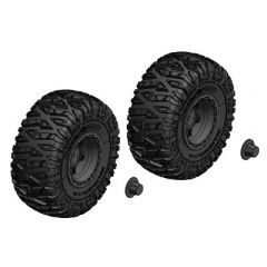 Team Corally - Tire and Rim Set - Truck - Black Rims - 1 Pair (C-00250-092-B)