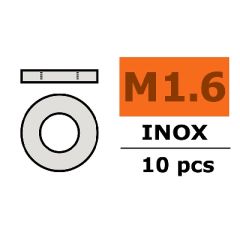Vlakke sluitring, M1.6, Inox (10st)