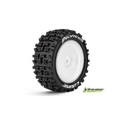 Louise E-PIONEER Banden Set - Soft - Velgen Wit - Hex 12mm - 4WD Achter