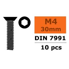 Verzonken schroef met binnenzeskant, M4X30, Staal (10st)