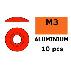 Aluminium Washer voor M3 Button Head Screws (BD: 15mm) - Rood - 10st