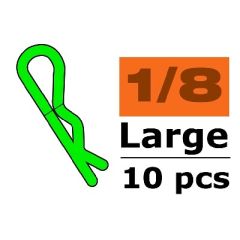 Body clips voor 1/8, groen, large, 45 graden gebogen (10 stuks)