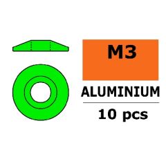 Aluminium Washer voor M3 Button Head Screws (BD: 15mm) - Groen - 10st