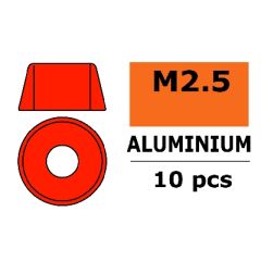 Aluminium Washer voor M2.5 Socket Head Screws (BD: 7mm) - Rood - 10st
