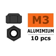 Zelfborgende zeskantmoer M3 "Gun Metal", Aluminium (10st)