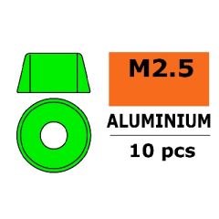 Aluminium Washer voor M2.5 Socket Head Screws (BD: 7mm) - Groen - 10st