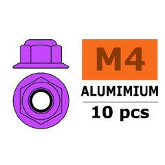 Zelfborgende zeskantmoer M4, met flens "Paars", Aluminium (10st)