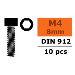 Cilinderschroef met binnenzeskant, M4X8, Staal (10st)