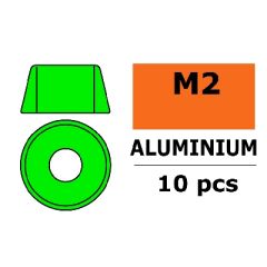 Aluminium Washer voor M2 Socket Head Screws (BD: 6mm) - Groen - 10st