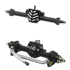 TRC - Aluminum Front/Rear Axle with Brass Kunckles/Steering Link/Gear/Bearing/CVD voor SCX30
