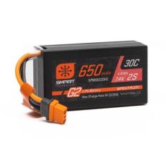 Spektrum Smart G2 7.4V 650mAh 2S 30C Hardcase LiPo Battery IC2