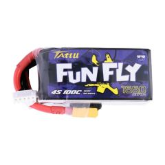 GensAce Tattu FunFly Lipo 100c 14,8 volt 1550mah met XT60 Stekker