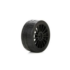 Long Wear Tire, Black Wheel, Mounted (2) (LOS45009)