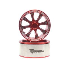 Gemini 1.9 High Mass Beadlock Aluminum Wheels Spoke-8 (2) - Rood