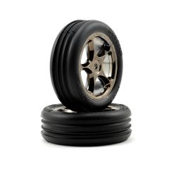 Tires & wheels, assembled (tracer 2.2" black chrome wheels, alias ribbed 2.2" tires) (2) (bandit front, medium compound w/ foam inserts)