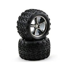 Tires & wheels, assembled, glued (gemini black chrome wheels, talon tires, foam inserts) (2)