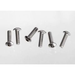 Traxxas - Stainless Steel Screws, 3x10mm button-head (6) (TRX-2577X)