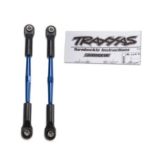 Turnbuckles, aluminum (blue-anodized), toe links, 61mm (2) (assembled w/ rod ends & hollow balls) (fits stampede) (requires 5mm aluminum wrench #5477)