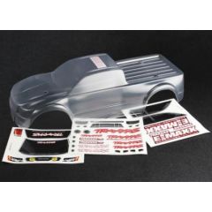 Body, E-Maxx brushless (clear, requires painting)/ decal sheet