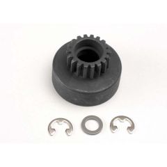 Clutch bell, (18-tooth)/ 5x8x0.5mm fiber washer (2)/ 5mm e-clip (requires #4609 - ball bearings, 5x10x4mm (2))